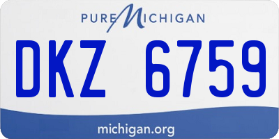 MI license plate DKZ6759
