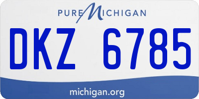 MI license plate DKZ6785
