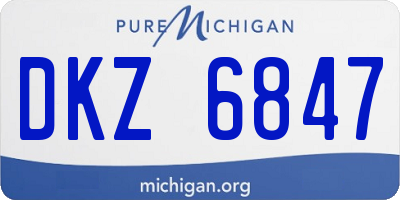 MI license plate DKZ6847