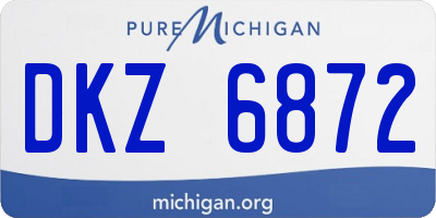 MI license plate DKZ6872