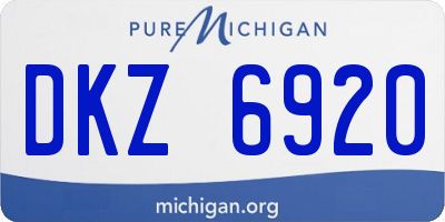 MI license plate DKZ6920