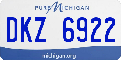 MI license plate DKZ6922