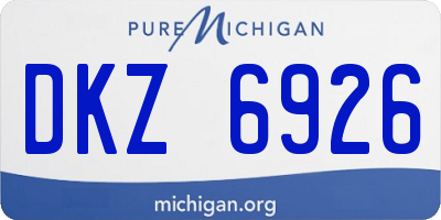 MI license plate DKZ6926