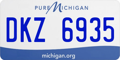 MI license plate DKZ6935