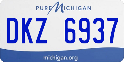 MI license plate DKZ6937