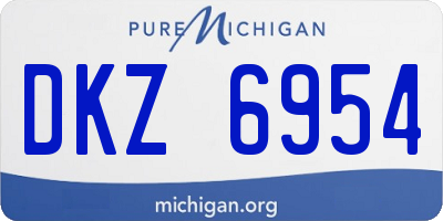 MI license plate DKZ6954