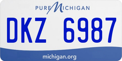 MI license plate DKZ6987