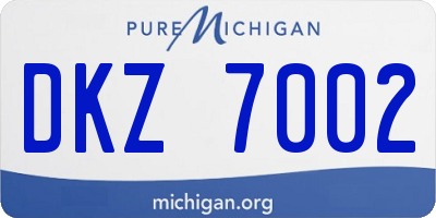 MI license plate DKZ7002