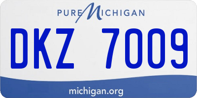 MI license plate DKZ7009