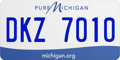 MI license plate DKZ7010