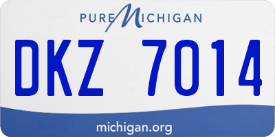 MI license plate DKZ7014