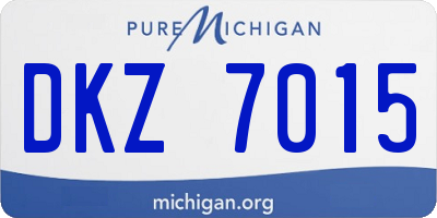MI license plate DKZ7015