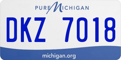 MI license plate DKZ7018