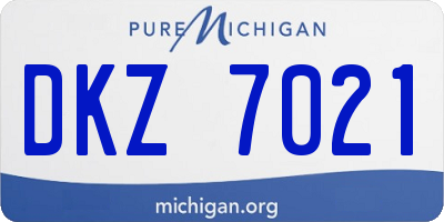 MI license plate DKZ7021