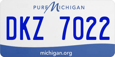 MI license plate DKZ7022