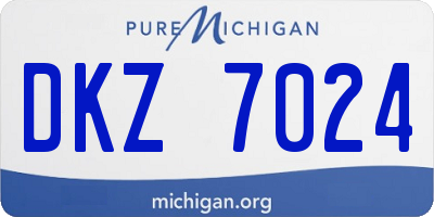 MI license plate DKZ7024