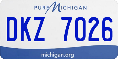 MI license plate DKZ7026