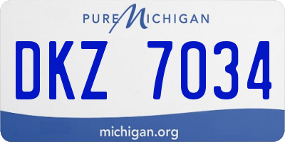 MI license plate DKZ7034