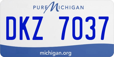 MI license plate DKZ7037