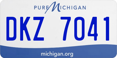 MI license plate DKZ7041