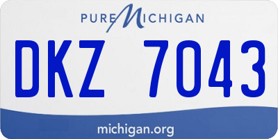 MI license plate DKZ7043
