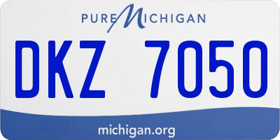 MI license plate DKZ7050