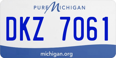 MI license plate DKZ7061