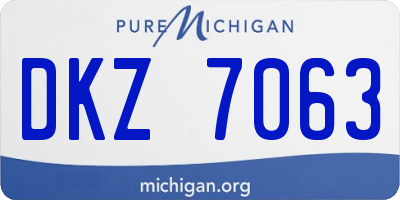 MI license plate DKZ7063