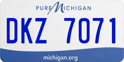 MI license plate DKZ7071