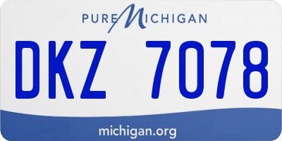 MI license plate DKZ7078