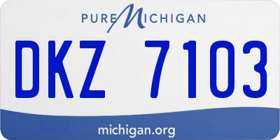 MI license plate DKZ7103