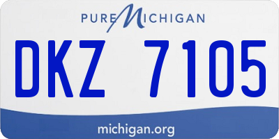 MI license plate DKZ7105