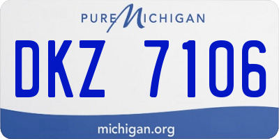 MI license plate DKZ7106