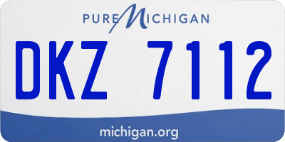 MI license plate DKZ7112