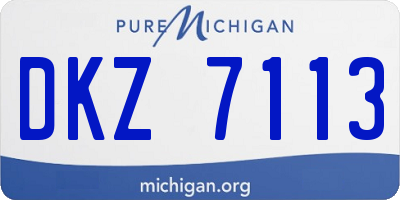 MI license plate DKZ7113