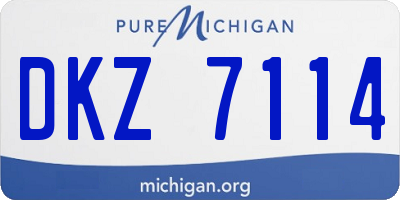 MI license plate DKZ7114