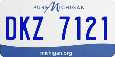 MI license plate DKZ7121