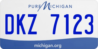 MI license plate DKZ7123