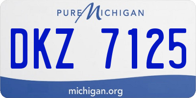 MI license plate DKZ7125