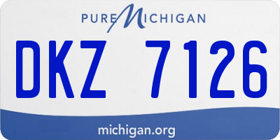 MI license plate DKZ7126