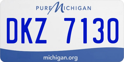 MI license plate DKZ7130