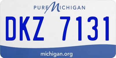 MI license plate DKZ7131