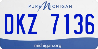 MI license plate DKZ7136