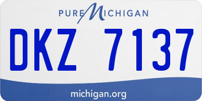 MI license plate DKZ7137
