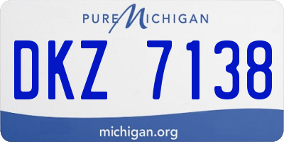 MI license plate DKZ7138