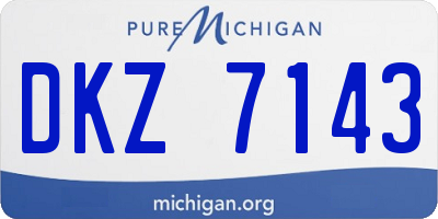 MI license plate DKZ7143