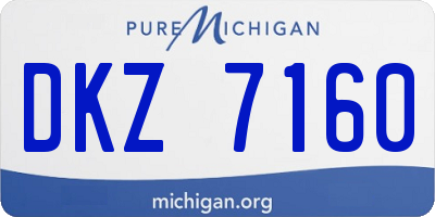 MI license plate DKZ7160