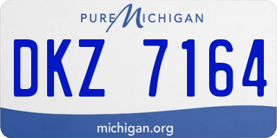 MI license plate DKZ7164