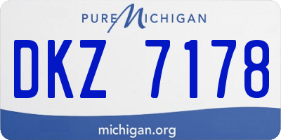 MI license plate DKZ7178