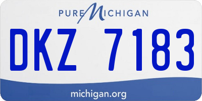 MI license plate DKZ7183